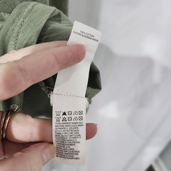 Lucky Brand Womens Slub Knit Dress Size S Indie Olive Eyelet Bohemian Earthy - Picture 5 of 6